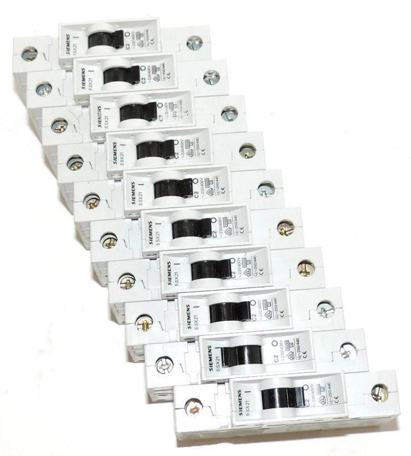 Used LOT OF 10 NEW SIEMENS 5SX2 C2 MOLDED CASE CIRCUIT BREAKERS 5SX2C2
