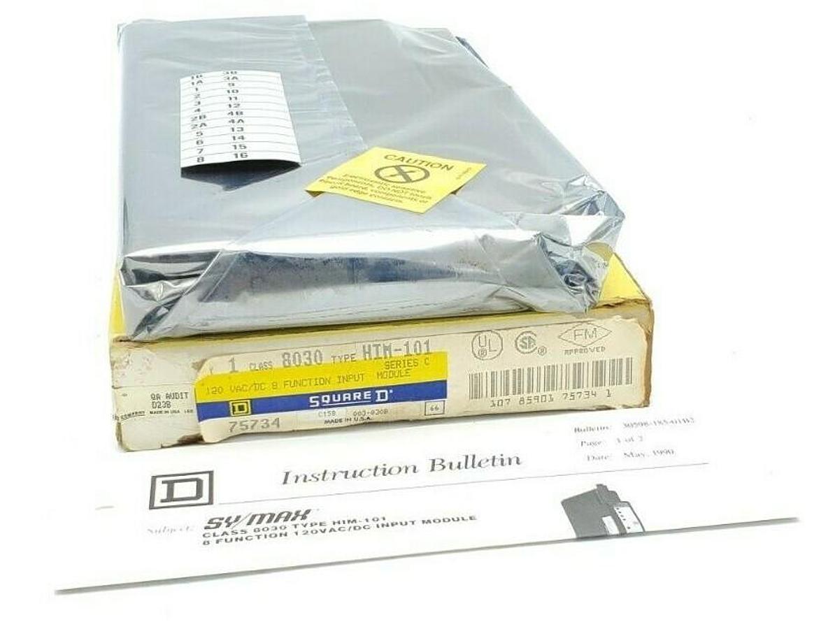 Used NIB SQUARE D 8030 HIM-101 SER. C 120V AC/DC INPUT MODULE 63004-001-54 8030HIM101