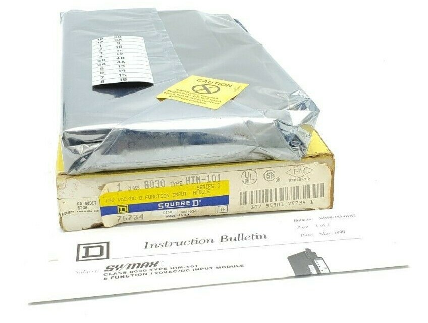 Used NIB SQUARE D 8030 HIM-101 SER. C 120V AC/DC INPUT MODULE 63004-001-54 8030HIM101