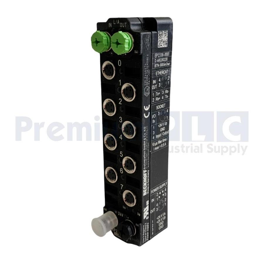 Used BECKHOFF EP2338-0001 EtherCAT BOX 8-CHANNEL DIGITAL I/O MODULE 24VDC NEW