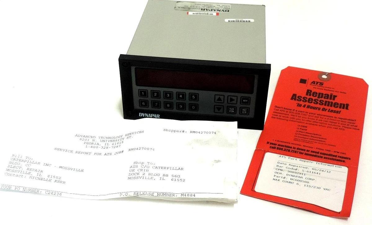 Refurbished REPAIRED DYNAPAR MC600S00 COUNTER CONTROLLER MAX COUNT 6, 115/230VAC, MC600S-00
