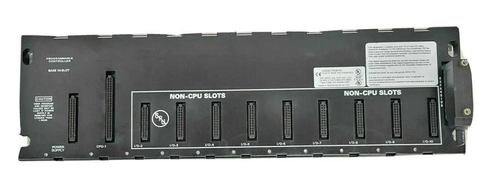 Used GE FANUC IC693CHS391M 10-SLOT BASE EMI ENHANCED