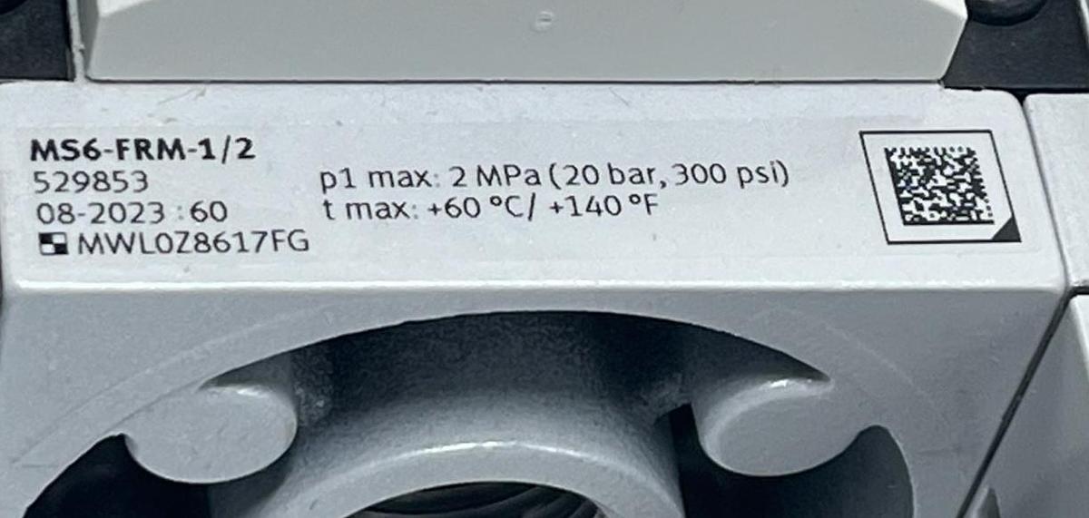 Used Festo 531030 MS6B Air Service Unit Combo G1/2 FRL MSB6-AGD-C4:j23:F1:V39-WP NSNP