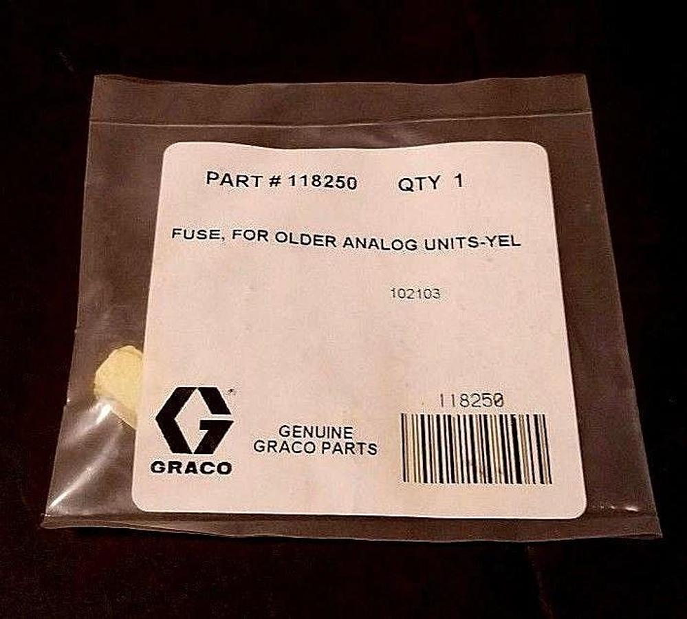 Used LOT OF 2 NEW GRACO 118250 FUSES, YELLOW, 230V, 10 AMP, 050406, 118250