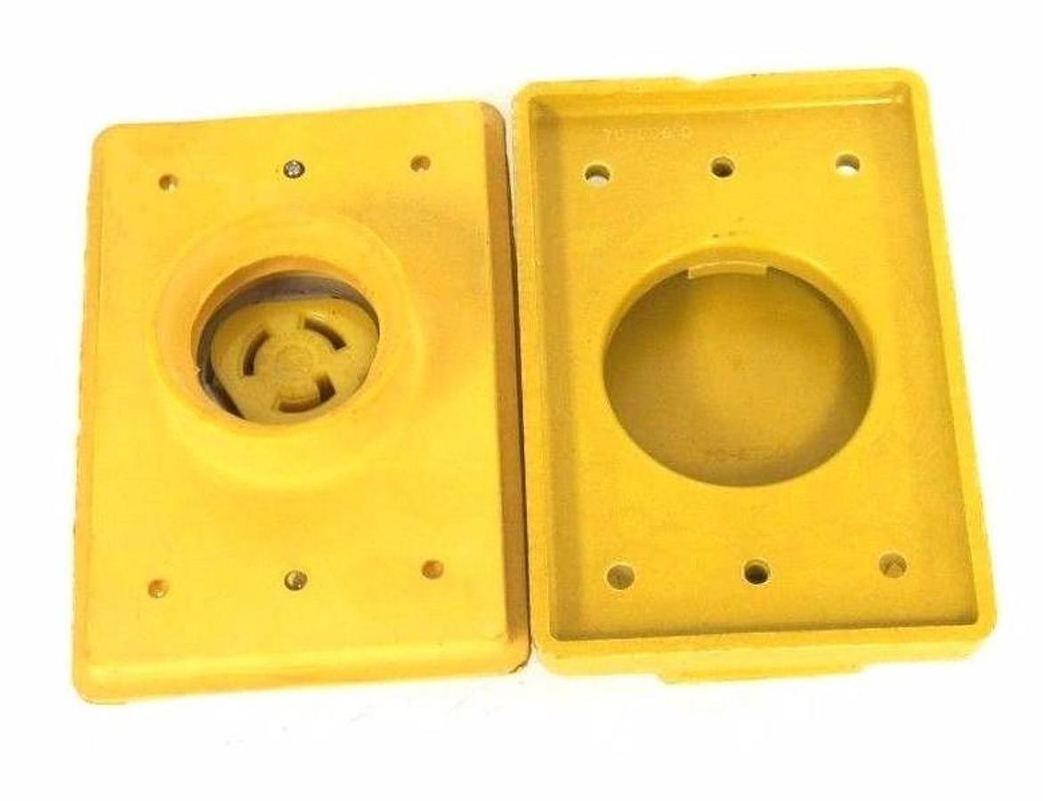 Used NIB DANIEL WOODHEAD SAFETY YELLOW OIL PROOF NEOTEX RECEPTACLE