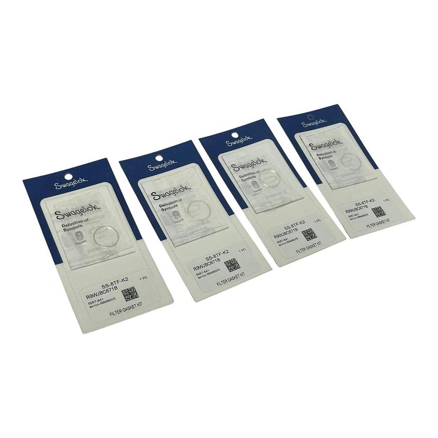 Used Lot of 4 Swagelok SS-8TF-K2 TF Series Filter Replacement Gasket Kits New Sealed