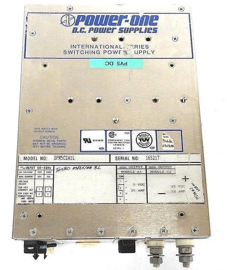 Used POWER ONE SPM5C2A1L INTERNATIONAL SERIES SWITCHING POWER SUPPLY