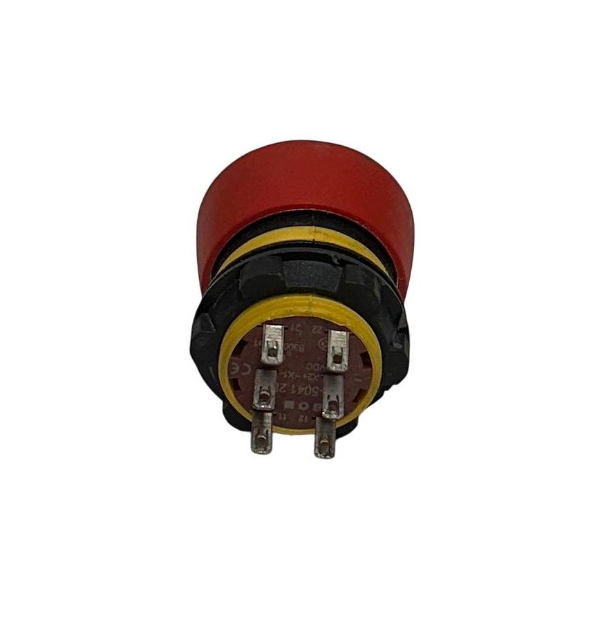 Used EAO 84-5041.2B20 / 8450412B20 STOP BUTTON 5-20VDC RED 6-PRONG SERIES 84 NSNP