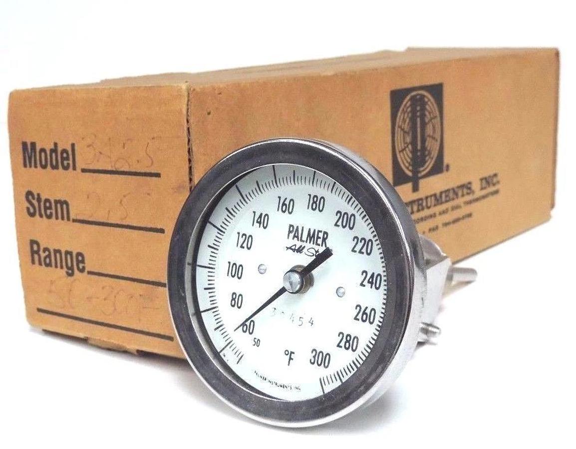 NIB PALMER ALL STAR 3A2.5 BIMETAL THERMOMETER 3" RANGE: 50/300F, STEM: 2.5