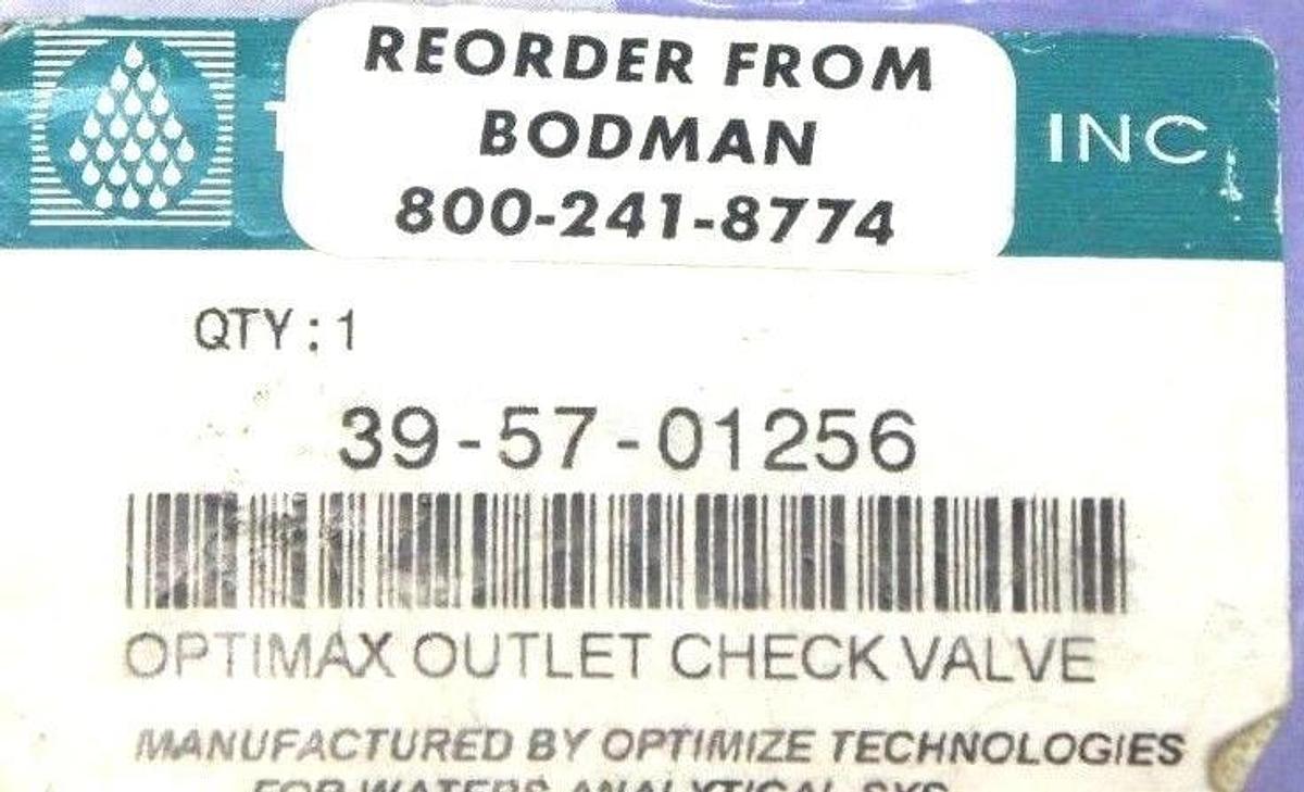 Used (2) NEW OPTIMIZE TECHNOLOGIES 39-57-01256 OPTIMAX OUTLET CHECK VALVES 395701256