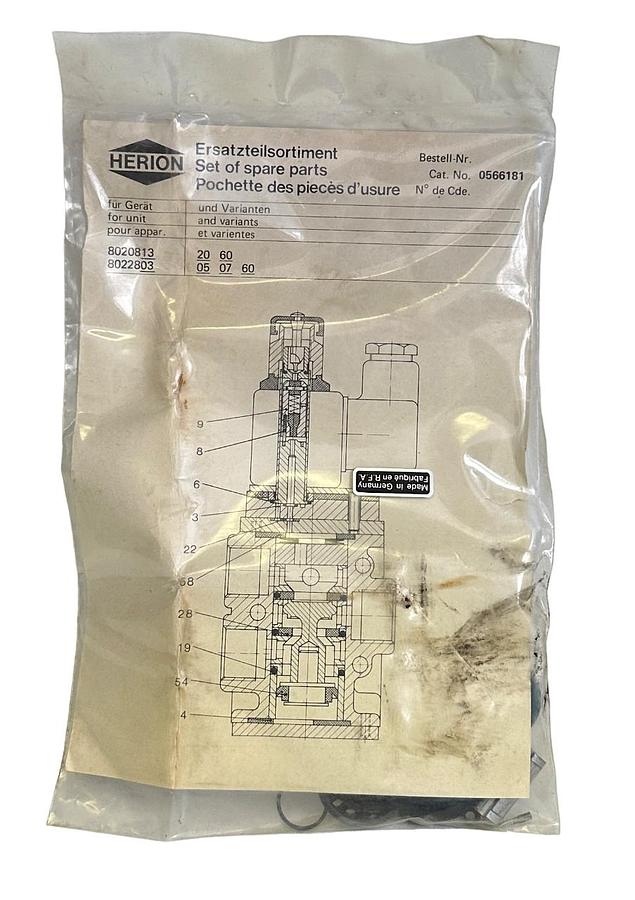 Used NEW HERION 0566181 SPARE PARTS KIT FOR 8020813 (20,60) 8022803 (05,07,60)