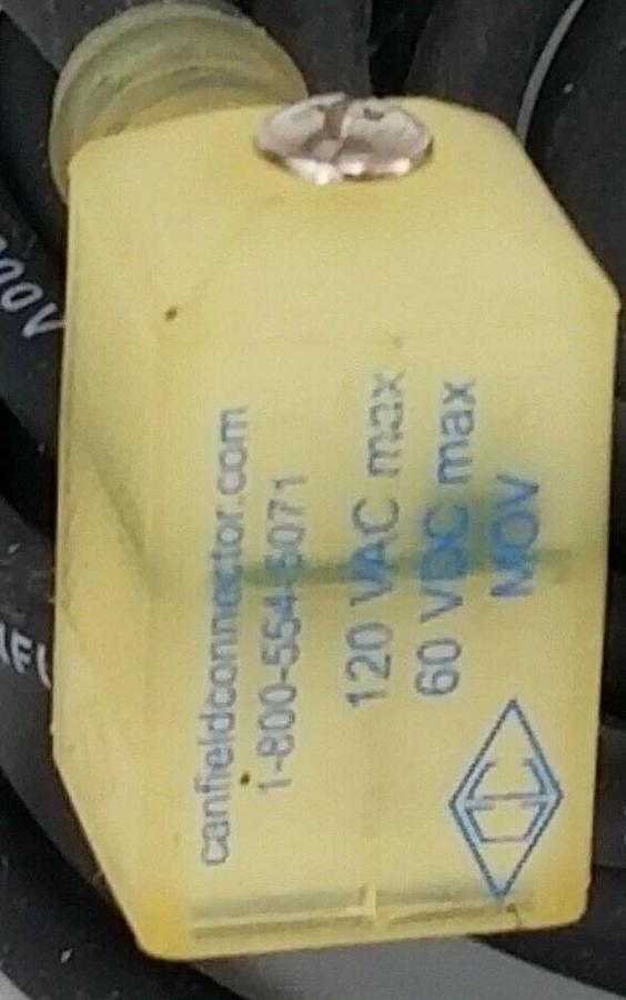 Used CANFIELD 120VAC 60VDC MOV SOLENOID CONNECTOR CABLE