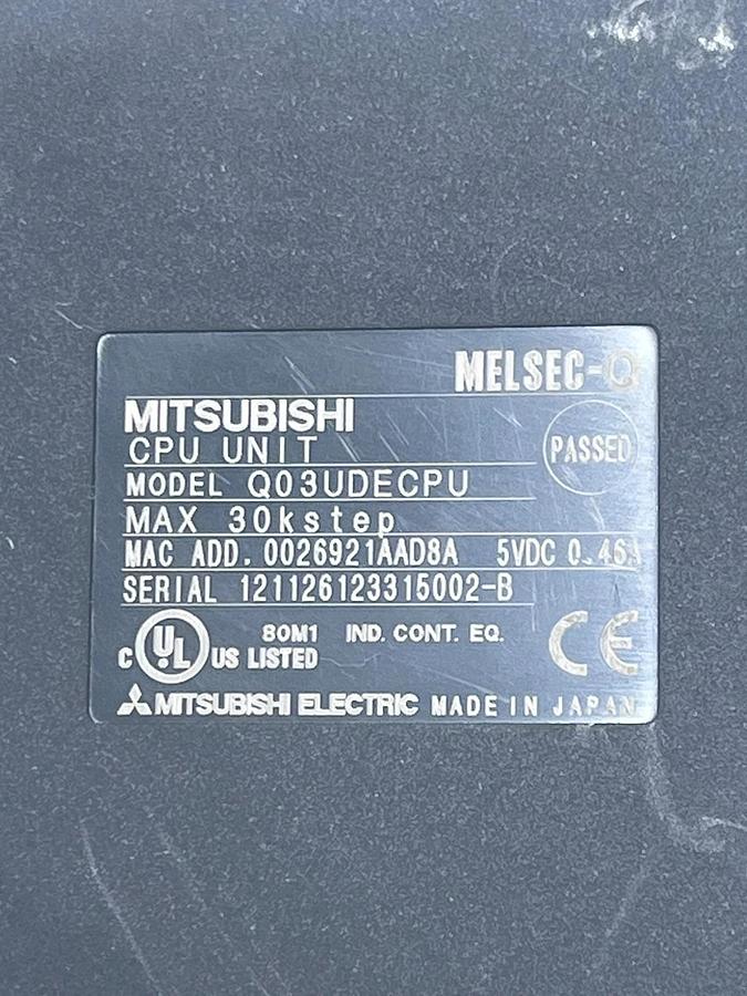 Mitsubishi Q03UDECPU Universal PLC CPU + Q2MEM-2MBS 2MB SRAM Memory Card NSNP