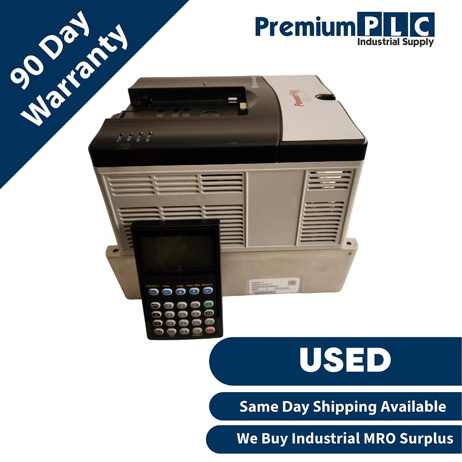 Used ALLEN BRADLEY 20AD8P0A3AYNANC0 /A POWERFLEX 70 AC DRIVE 8A 5HP 480V FRN. 5.001