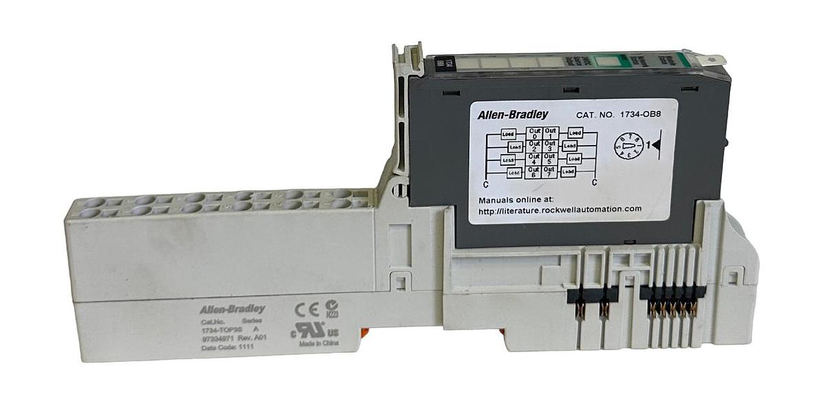 Used ALLEN BRADLEY 1734-OB8 /C Point I/O 8-PT OUTPUT MODULE W/ 1734-TOP3S /A BASE