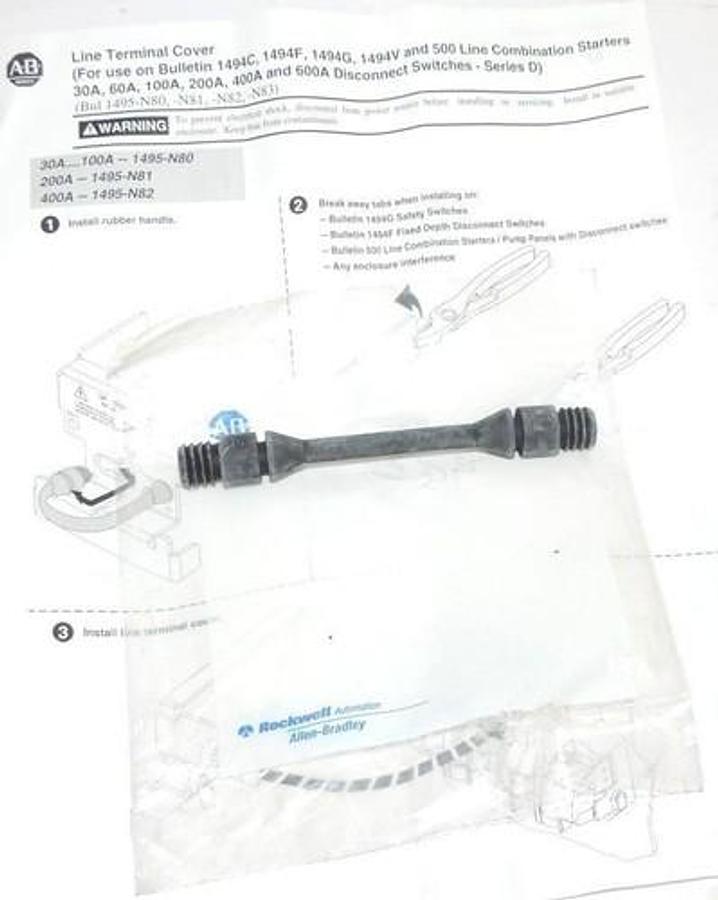 Used NEW ALLEN BRADLEY RUBBER HANDLE FOR LINE TERMINAL COVER 5'' LONG