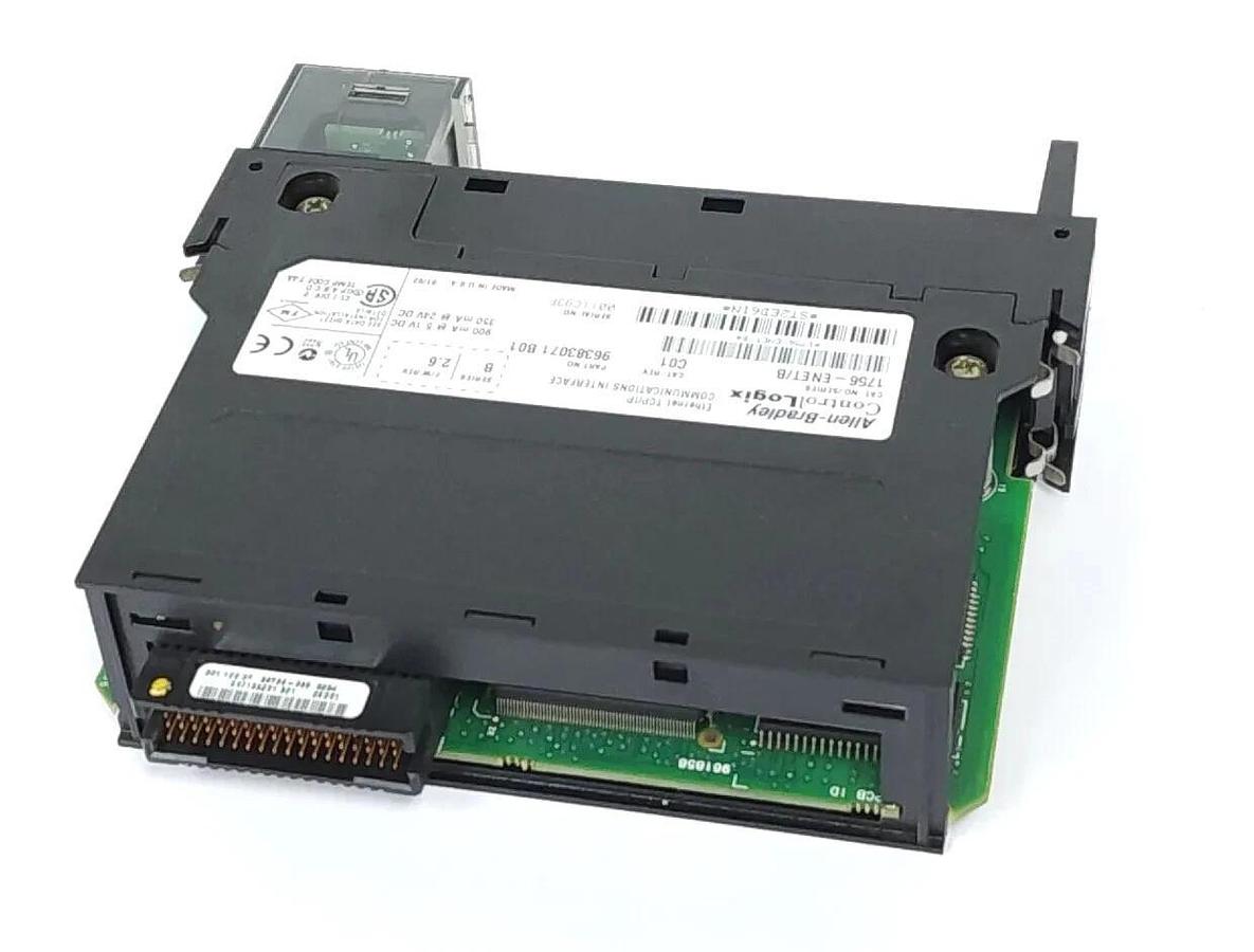 Used ALLEN BRADLEY 1756-ENET/B CAT. REV. C01 CONTROLLOGIX COMMUNICATIONS MODULE