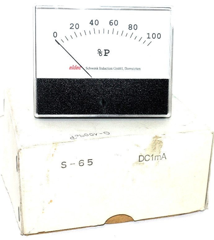 NIB ELDEC S-65 METER 0-100 %P DC1mA, S65