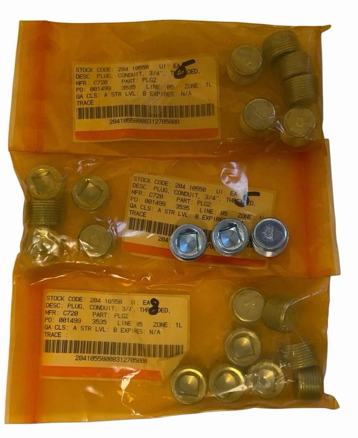 LOT OF 22 NEW EATON PLG2 PLUGS 3/4 RECESSED HEAD PLUGS