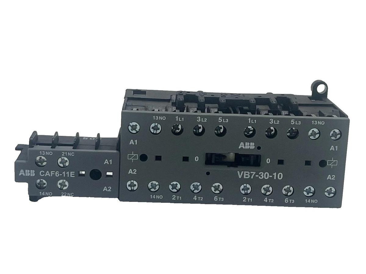 ABB VB7-30-10 MINI CONTACTOR 3-Pole + 1 Aux, W/ AUXILIARY CONTACT CAF6-11E, NSNP