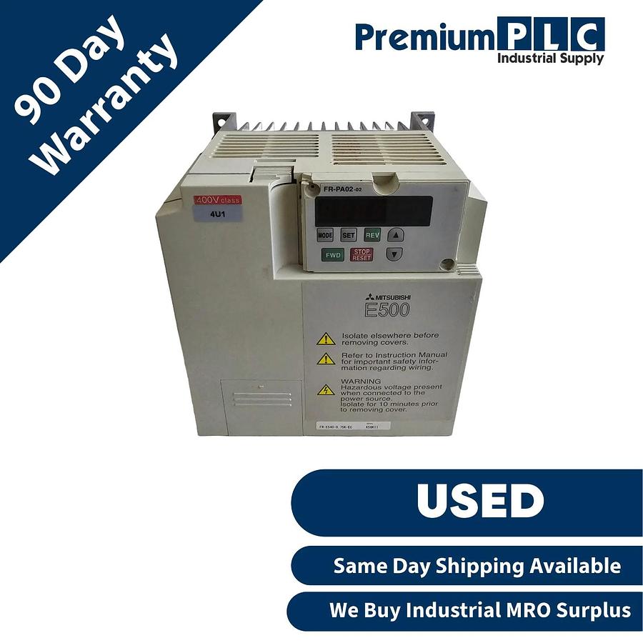 Used USED MITSUBISHI ELECTRIC FR-E540-0.75K-EC FREQROL FR-E500 VFD/VSD .75kW/1HP
