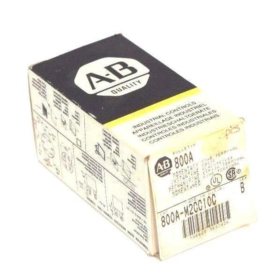 Used NIB ALLEN BRADLEY 800A-M2CC10C MOMENTARY STAB TERMINAL 800AM2CC10C, SER. B