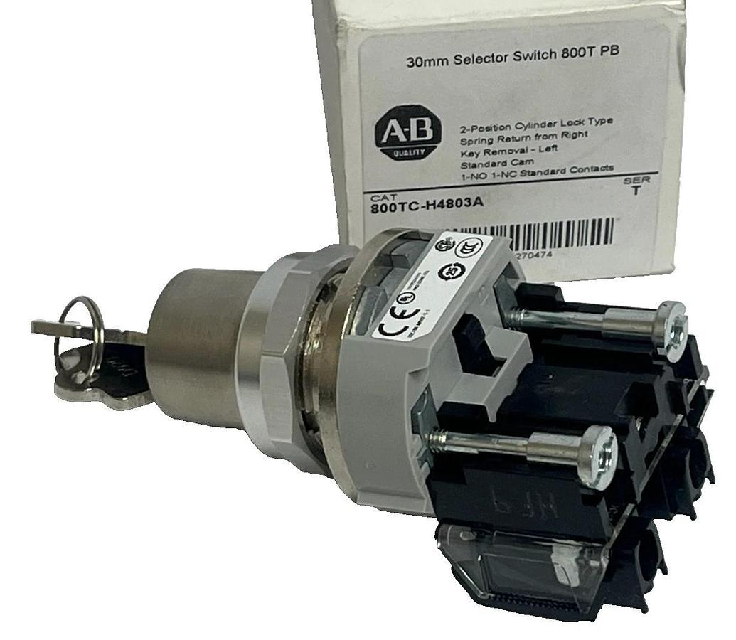 Allen-Bradley 800TC-H4803A 30mm 2-Position Keyed Selector Switch - New In Box