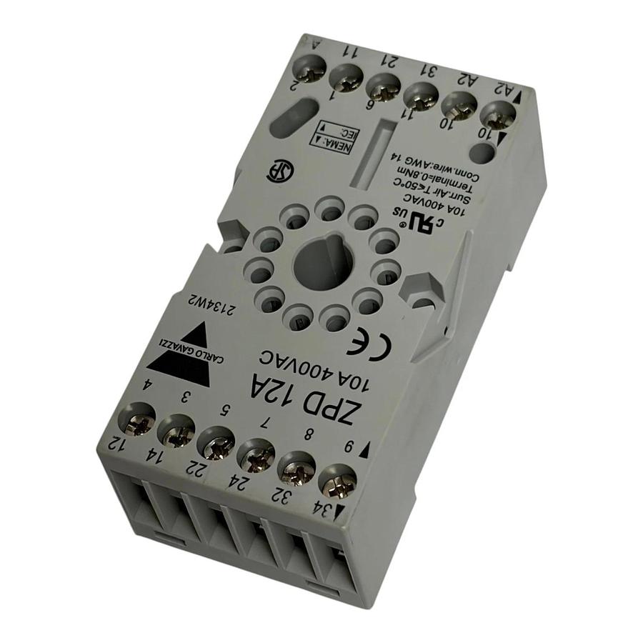 Used Carlo Gavazzi ZPD12A 11-Pin Circular Relay Socket Base 10A 400VAC Lot of 4