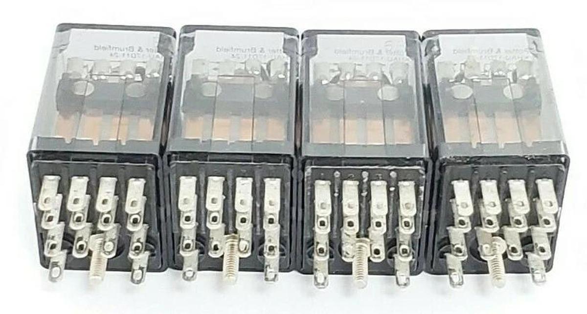 Used LOT OF 4 POTTER & BRUMFIELD KHAU-17D11-12 RELAYS, 24VDC,3A, 120VAC, KHAU17D1112