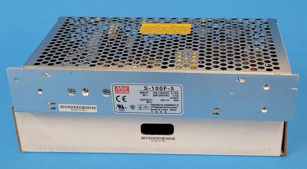 Used NIB MEAN WELL S-100F-5 SWITCHING POWER SUPPLY 100 WATT S100F5