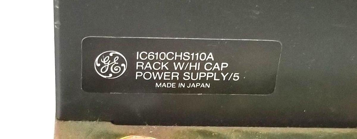 Used GENERAL ELECTRIC IC610CHS110A RACK W/ HI-CAP POWER SUPPLY IC610CHS110 REPAIRED