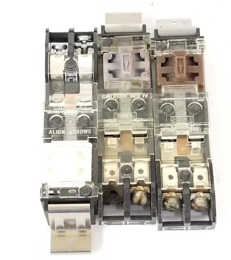 Used LOT OF 3 ALLEN BRADLEY 595-A AUXILIARY CONTACTS SIZE 0-5, 595A