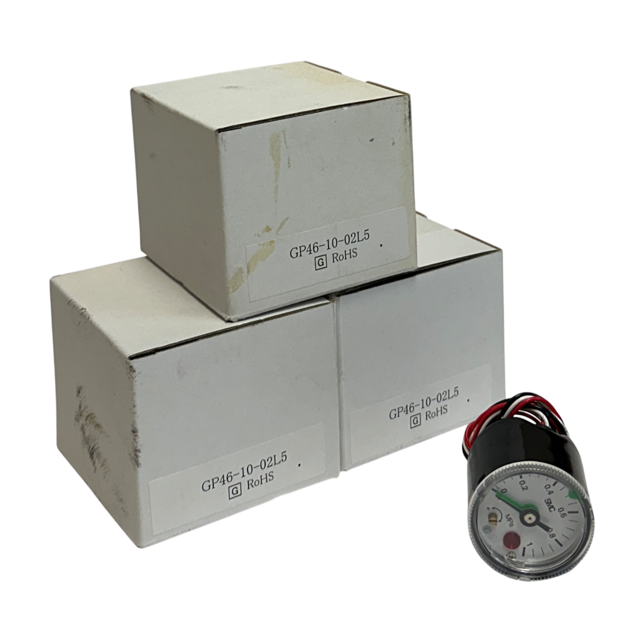 3 SMC GP46-10-02L5 / GP461002L5 PRESSURE GAUGES W/ SWITCHES 0-1MPa 30VDC NSMP