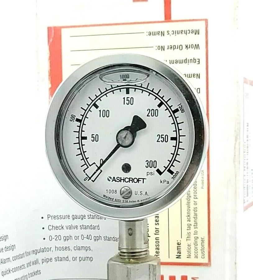 Used NIB FLOWSERVE KYTOLA X29540-D-CV SEAL GARD II GPH FLOWMETER 0-40 GPH 0-300 PSI