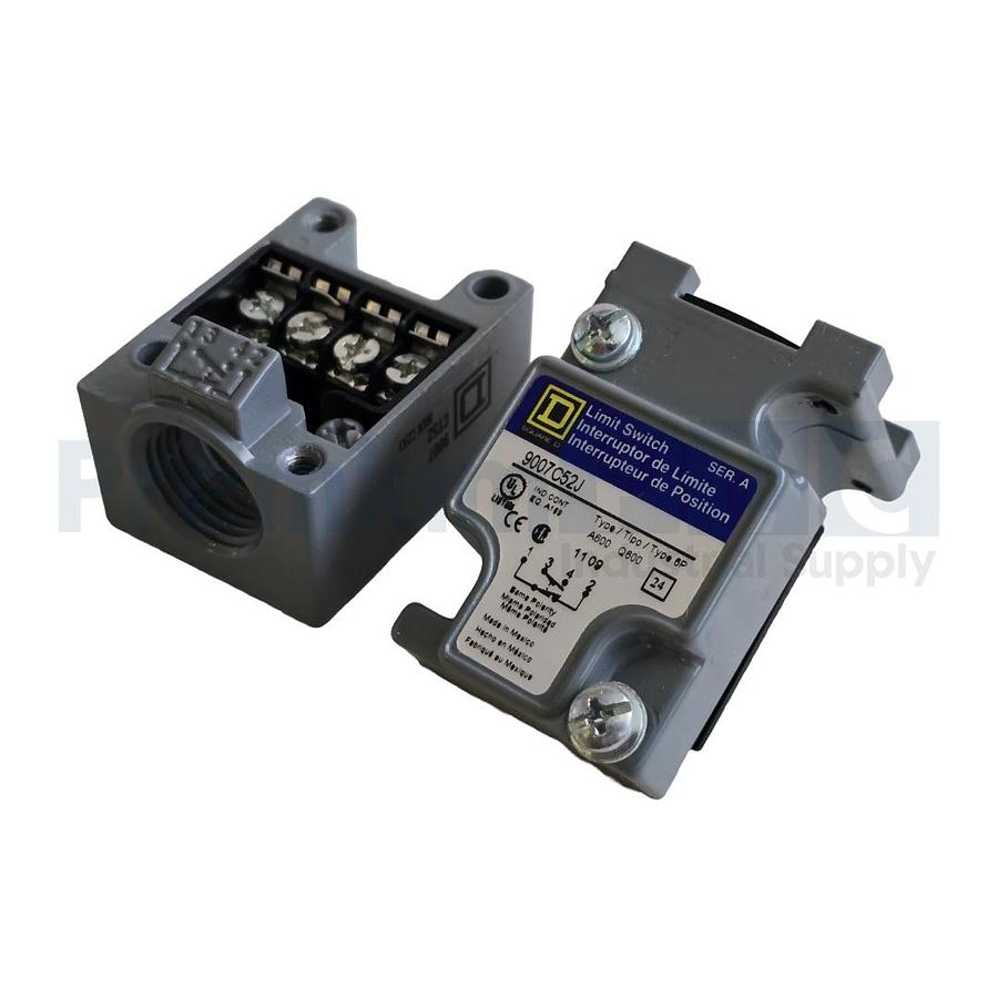 Used NEW SQUARE D 9007C52J SER. A HEAVY DUTY 9007 LIMIT SWITCH BODY ONLY (READ)