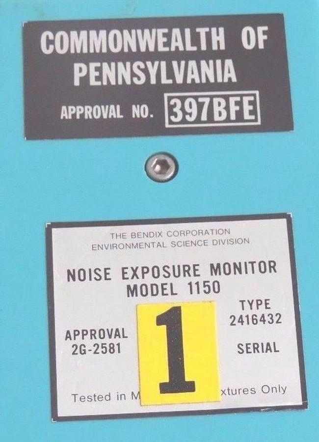 Used BENDIX MODEL 1100 NOISE EXPOSURE SYSTEM P/N 2416433-0001 W/ 2416432 MONITORS