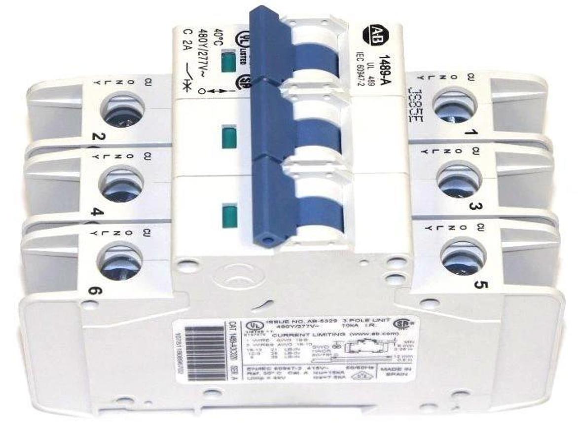 Used NIB ALLEN BRADLEY 1489-A3C020 INDUSTRIAL CIRCUIT BREAKER SER A, 1489A3C020