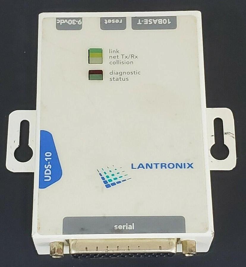 Used LANTRONIX UDS-10-01 EXTERNAL DEVICE SERVER 1-CHANNEL UDS-10, REV. C20