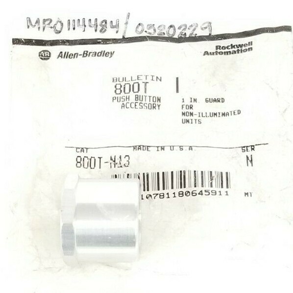 Used NEW ALLEN-BRADLEY 800T-N13 PUSHBUTTON GUARD, SERIES N, 1 INCH, 800TN13