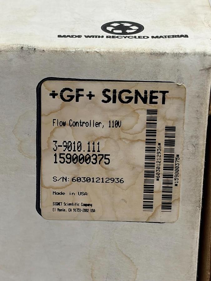 Used GF Signet 3-9010.111 Intelek-Pro 9010 Flow Controller 110V FOR PARTS OR REPAIR