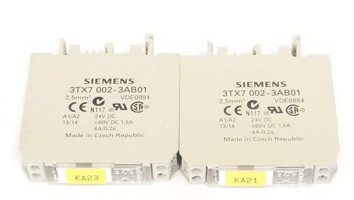 Used LOT OF 2 SIEMENS 3TX70023AB01 OUTPUT INTERFACE MODULES 3TX7002-3AB01