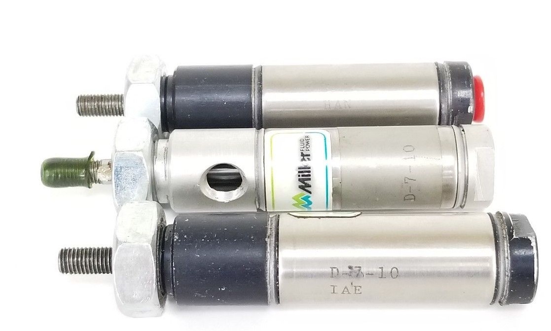 Used LOT OF 3 MILLER FLUID POWER D-7-10 CYLINDERS 1" STROKE