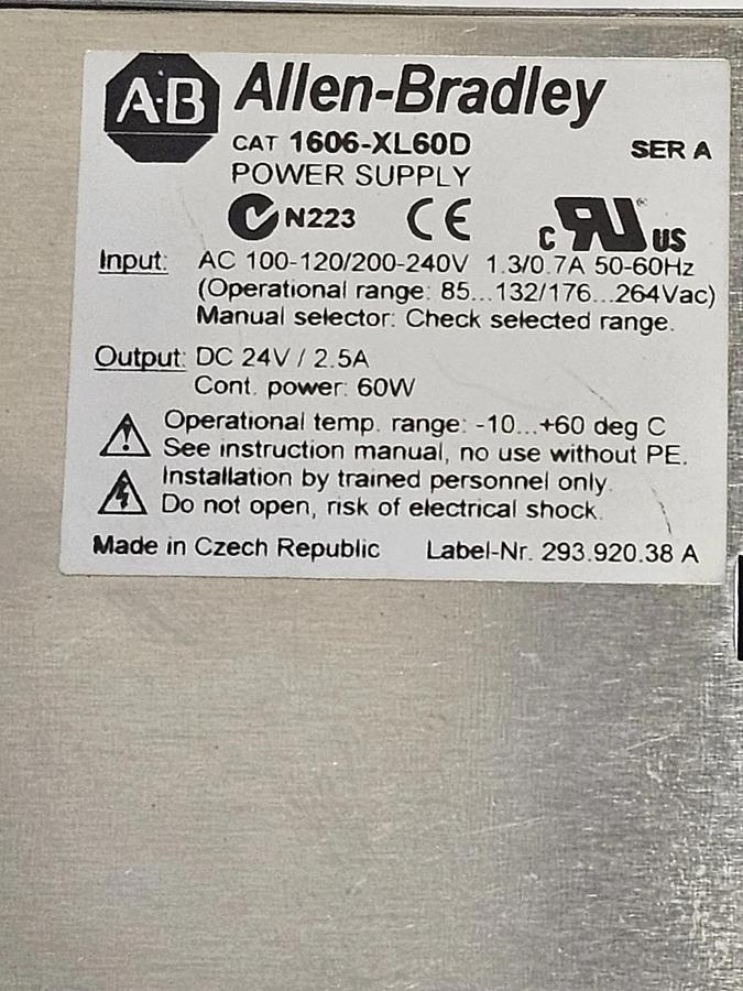 NIB ALLEN BRADLEY 1606-XL60D DC POWER SUPPLY 1606XL60D SER. A
