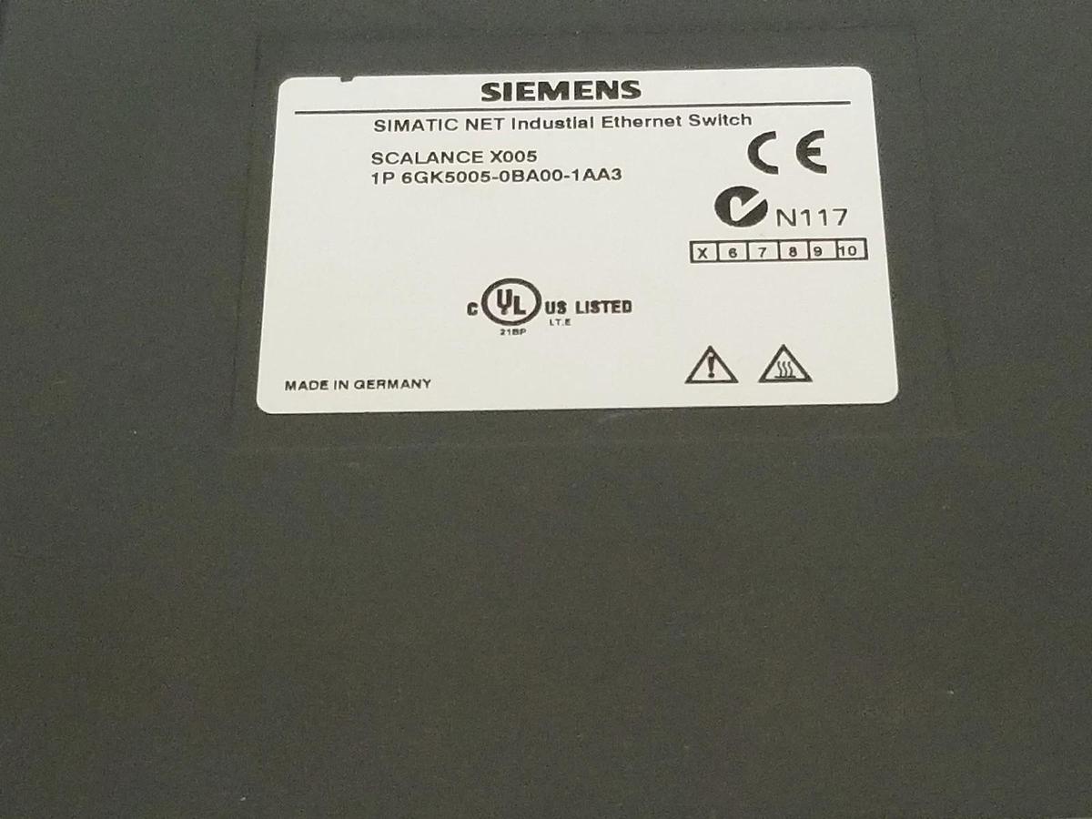 Used SIEMENS SCALANCE X005 1P 6GK5-005-0BA00-1AA3 ETHERNET SWITCH 6GK50050BA001AA3