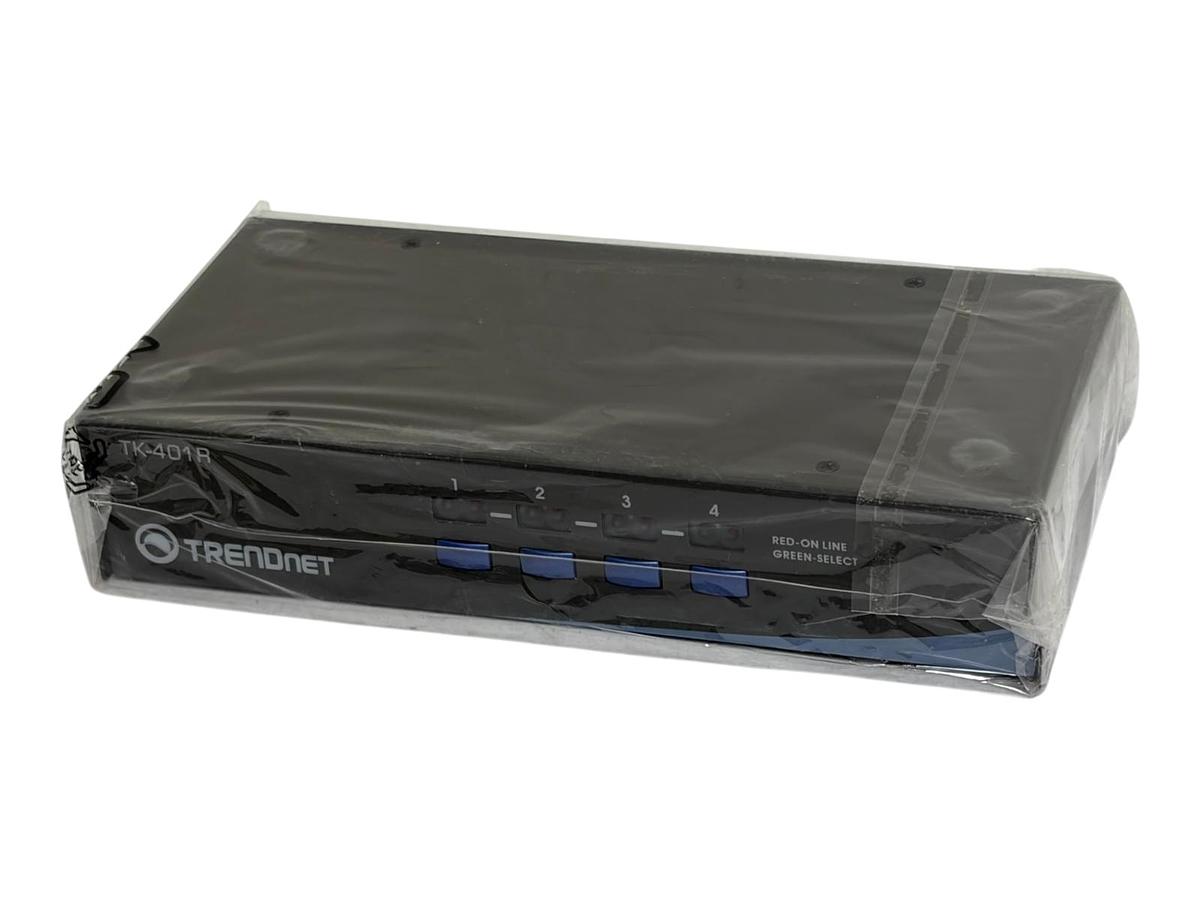 Used TRENDnet TK-401R 4-Port Rack Mount KVM Switch New Open Box with Rack Ears Manual