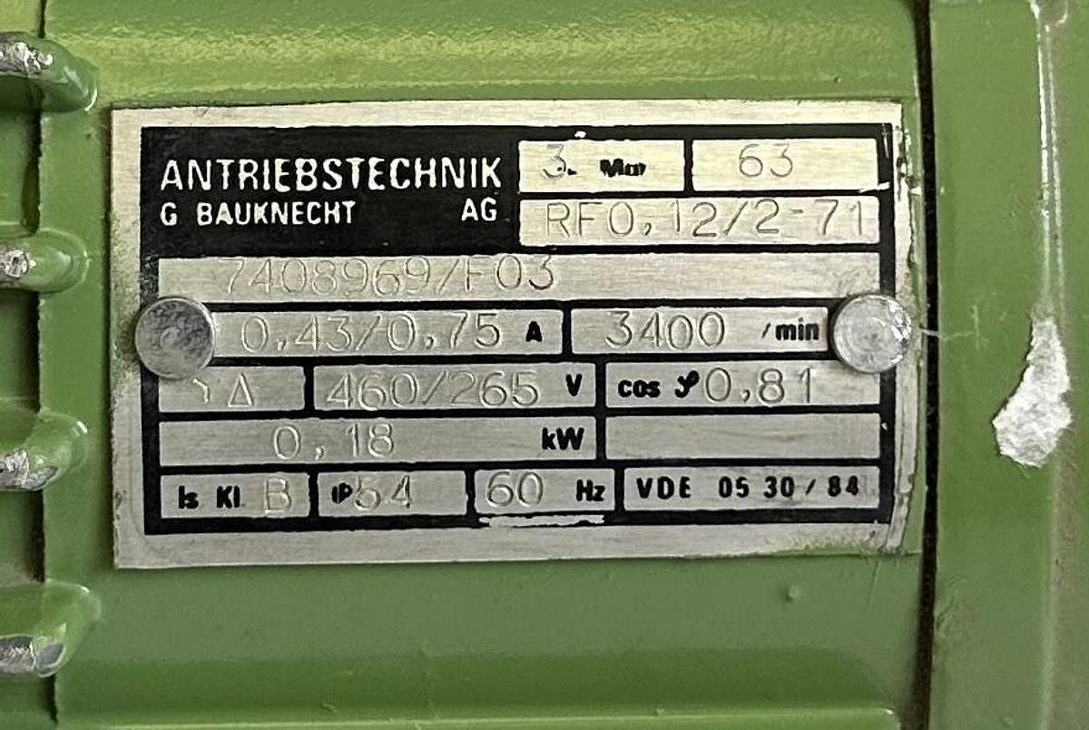 NEW ATB RF0,12/2-71 / RF012271 PUMP MOTOR 0.18kW 460/265V 0.43/0.75A 7408969/F03