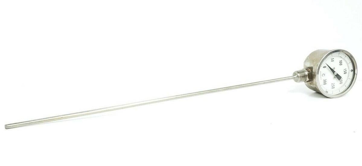 Used ASHCROFT TEMPERATURE SENSOR / THERMOMETER, 0-300DEG. C., ~43.5CM PROBE LENGTH