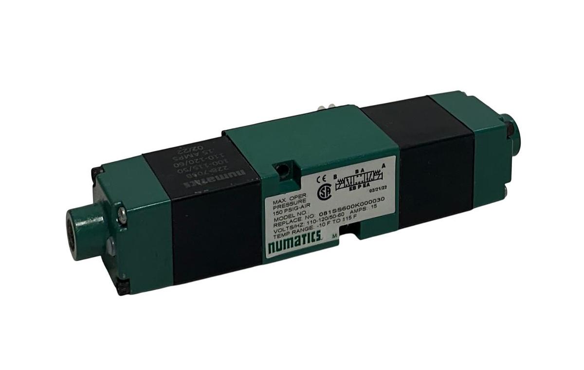 Used ASCO NUMATICS 081SS600K000030 MARK 8 SERIES SOLENOID VALVE DOUBLE-DIRECTED USNP