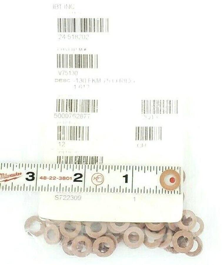 Used LOT OF 55 NEW IBT INC 6452236 130-FKM-75 VITON O-RINGS V75130 24-518202 1.612