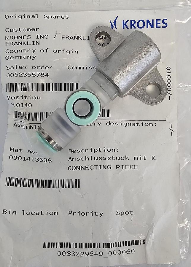 Used NEW KRONES 0901413538 CONNECTING PIECE